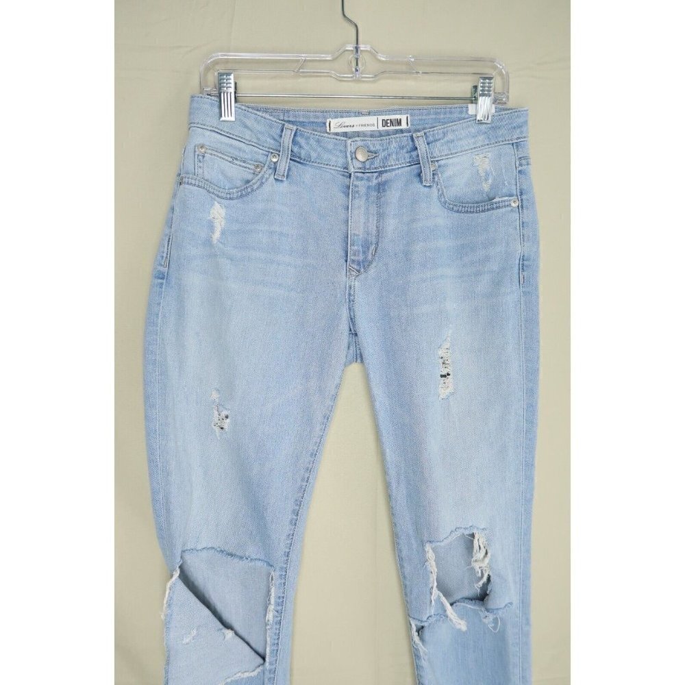 Lovers + Friends Logan Jeans Light Wash Distressed Destroyed Tapered Women's 29 - Picture 2 of 13